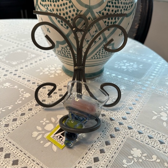 Wall Mounted Sconce With Blue Votive Candle FINAL $14 - Picture 5 of 7